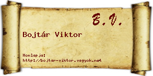 Bojtár Viktor névjegykártya